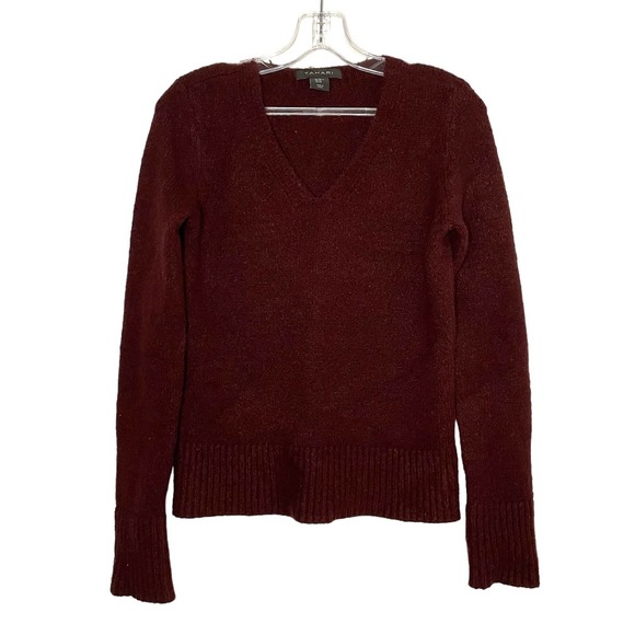 Tahari Maroon Sweater Womens Size XP Pullover Fall Winter Basic Preppy Warm Cozy - Picture 1 of 8